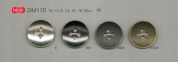 DM110 上品 シンプル シャツ・ジャケット用 メタルボタン 大阪プラスチック工業(DAIYA BUTTON)