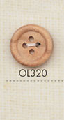 OL320 天然素材 ウッド 4つ穴 ボタン 大阪プラスチック工業(DAIYA BUTTON)