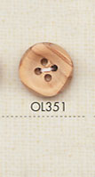 OL351 天然素材 ウッド 4つ穴 ボタン 大阪プラスチック工業(DAIYA BUTTON)