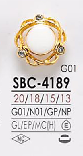 SBC4189 染色用 メタルボタン アイリス