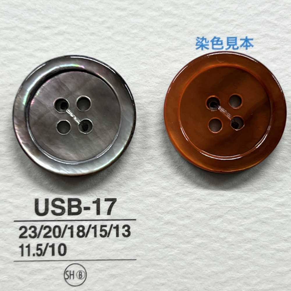USB17 天然素材 染色 黒蝶貝製 表穴４つ穴 つや有りボタン アイリス