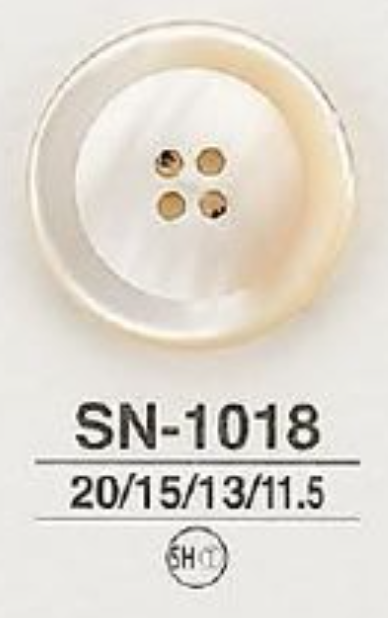 SN1018 高瀬貝製 表穴４つ穴・つや有りボタン アイリス