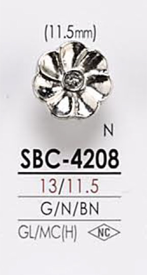 SBC4208 花モチーフ メタルボタン アイリス