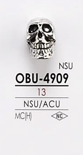 OBU4909 ドクロ型 メタルボタン アイリス