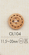 OL104 4つ穴 ナチュラル ウッドボタン 大阪プラスチック工業(DAIYA BUTTON)