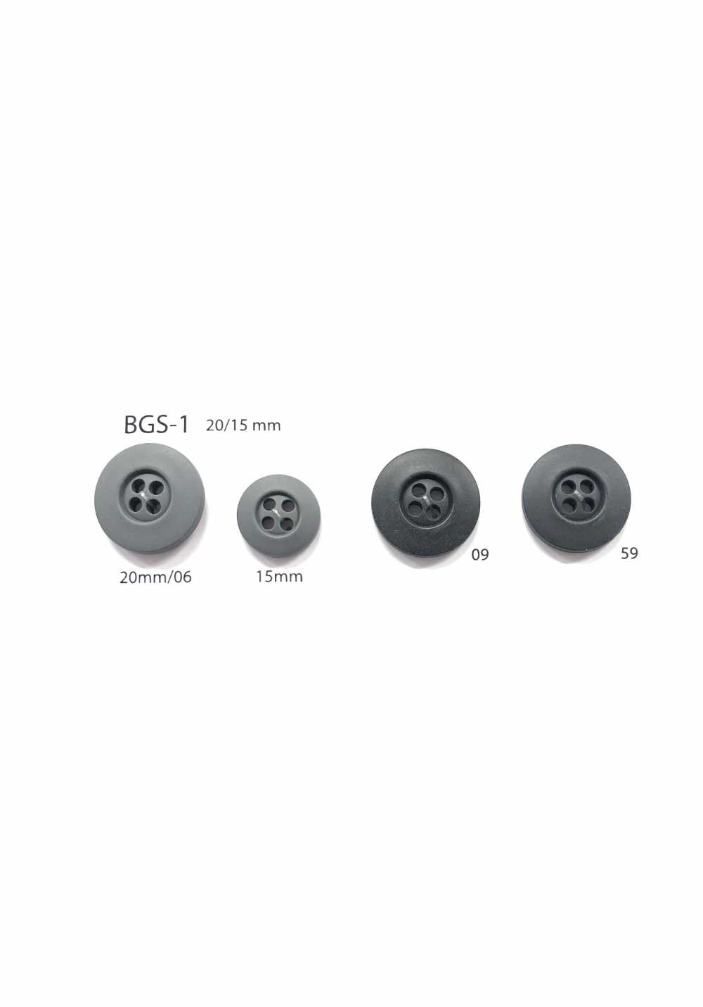 BGS-1 バイオポリエチレン 4つ穴ボタン アイリス