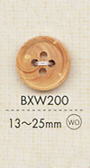 BXW200 天然素材 ウッド 4つ穴 ボタン 大阪プラスチック工業(DAIYA BUTTON)