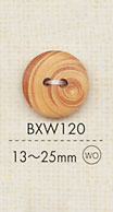 BXW120 天然素材 ウッド 2つ穴 ボタン 大阪プラスチック工業(DAIYA BUTTON)