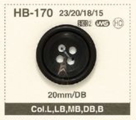HB-170 天然素材 水牛 スーツ・ジャケット用 4つ穴 ホーン ボタン アイリス
