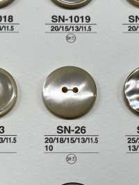 SN26 天然素材 高瀬貝製 2つ穴つや有りボタン アイリス サブ画像