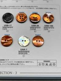UAK1 天然素材 シェル 染色 表穴2つ穴 つや有りボタン アイリス サブ画像