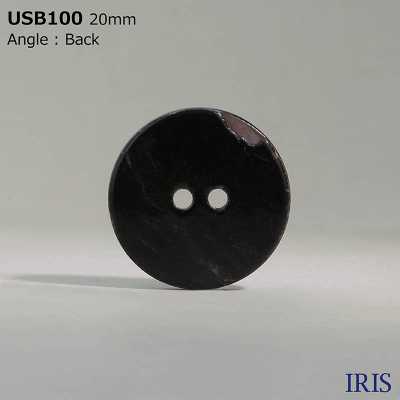 USB100 天然素材 染色 黒蝶貝製 表穴2つ穴 つや有りボタン アイリス サブ画像