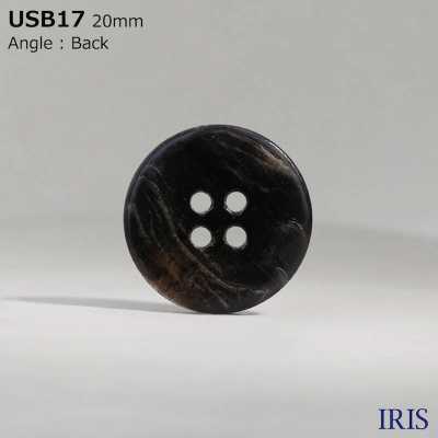 USB17 天然素材 染色 黒蝶貝製 表穴４つ穴 つや有りボタン アイリス サブ画像