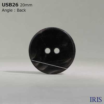 USB26 天然素材 染色 黒蝶貝製 表穴2つ穴 つや有りボタン アイリス サブ画像