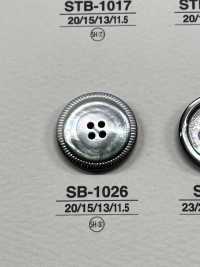 SB-1026 黒蝶貝製 表穴4つ穴・つや有りボタン アイリス サブ画像