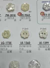LK-1360 カゼイン樹脂製 表穴2つ穴・半つやボタン アイリス サブ画像