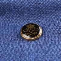 807 国産 スーツ・ジャケット向け メタルボタン ゴールド/ブラック ヤマモト(EXCY) サブ画像