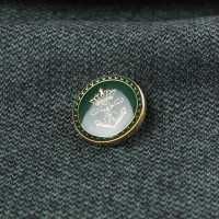 EX259 国産 スーツ・ジャケット用メタルボタン ゴールド/緑 ヤマモト(EXCY) サブ画像