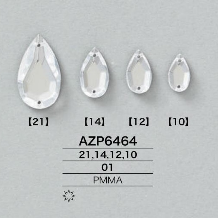 AZP6464 アクリル樹脂製 縫い付けパーツ[雑貨その他] アイリス