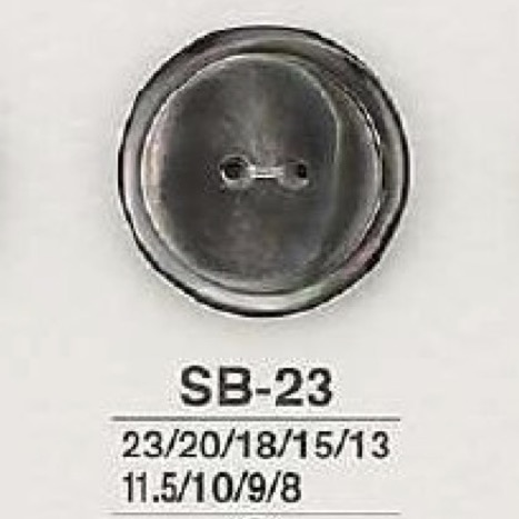 SB23 黒蝶貝製 表穴2つ穴ボタン アイリス