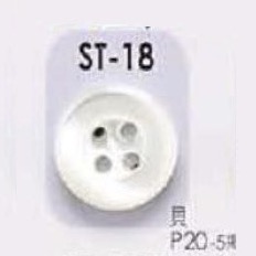 ST18 高瀬貝製 表穴4つ穴ボタン アイリス