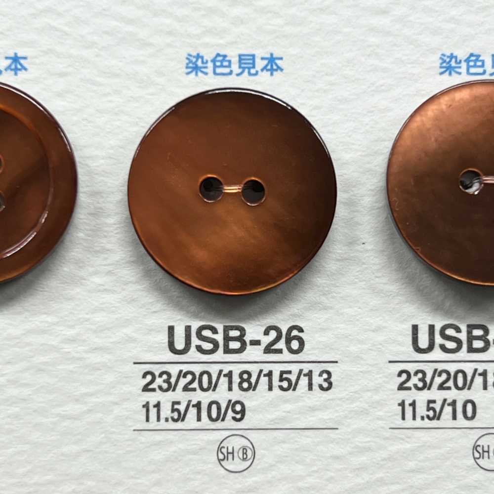 USB26 天然素材 染色 黒蝶貝製 表穴2つ穴 つや有りボタン アイリス