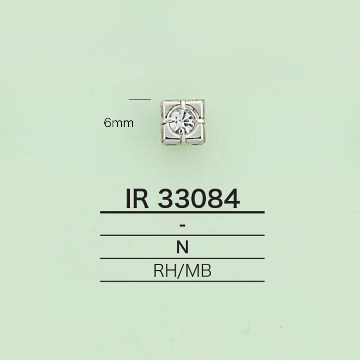 IR33084 ラインストーン付きチャーム(スクエア)[雑貨その他] アイリス