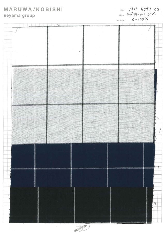 MU5091 タイプライターチェック[生地] 植山織物
