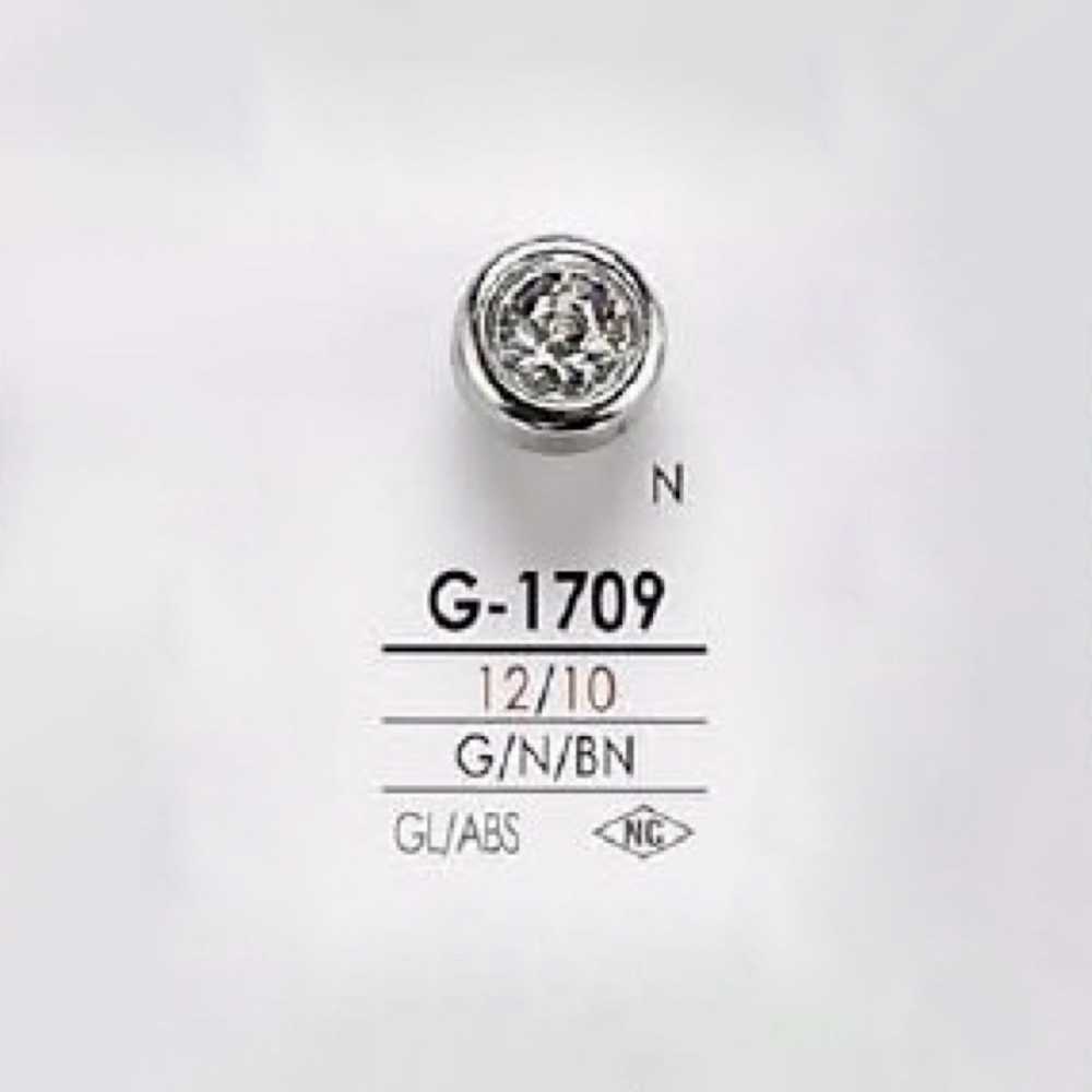 G1709 ガラス/ABS樹脂製 丸カン足ボタン アイリス