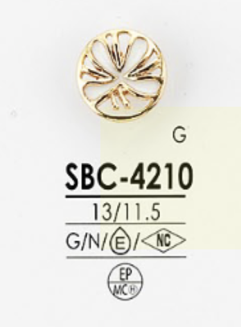 SBC4210 エポキシ樹脂/ハイメタル製 半丸カン足ボタン アイリス