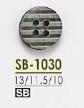 SB1030 黒蝶貝製 表穴4つ穴ボタン アイリス