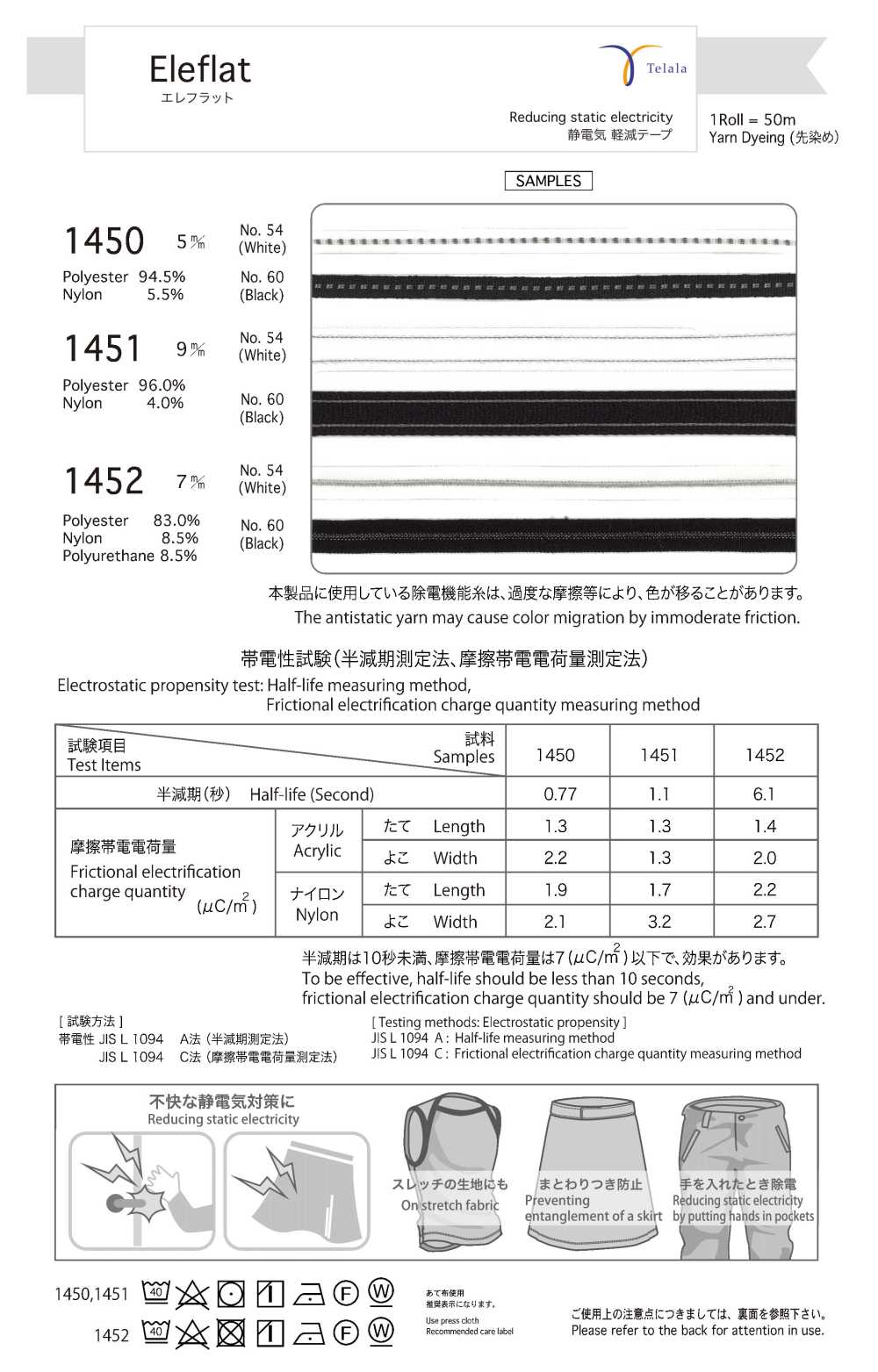 1450 Eleflat[リボン・テープ・コード] Telala (井上リボン工業)