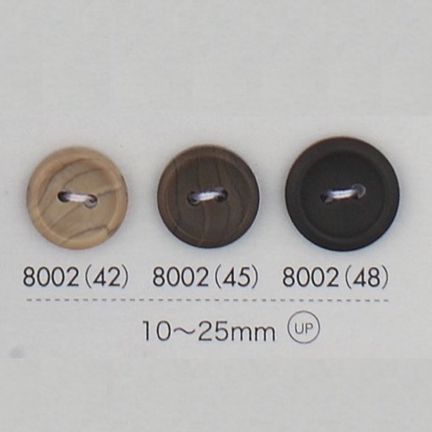 8002 ポリエステル樹脂製 フチあり 2つ穴ボタン 大阪プラスチック工業(DAIYA BUTTON)