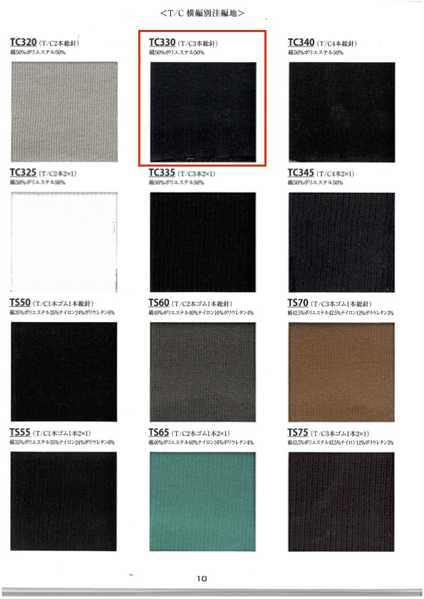 TC330 リブ T/C 3本総針 60cm巾 竹中商事