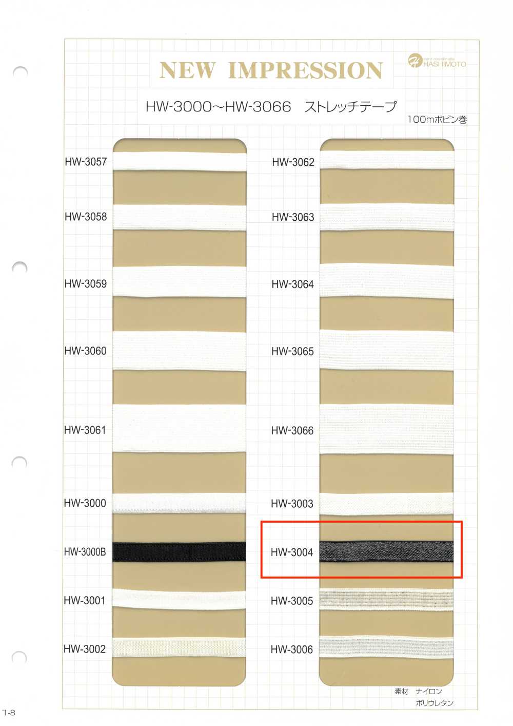 HW-3004 ストレッチテープ 肩ゴム 黒[リボン・テープ・コード] ノンネーム