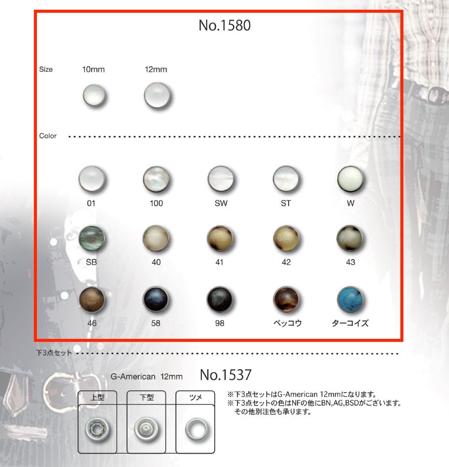 1580 New Pearl Buttons[ドットボタン・ハトメ] ゴンドラ商事