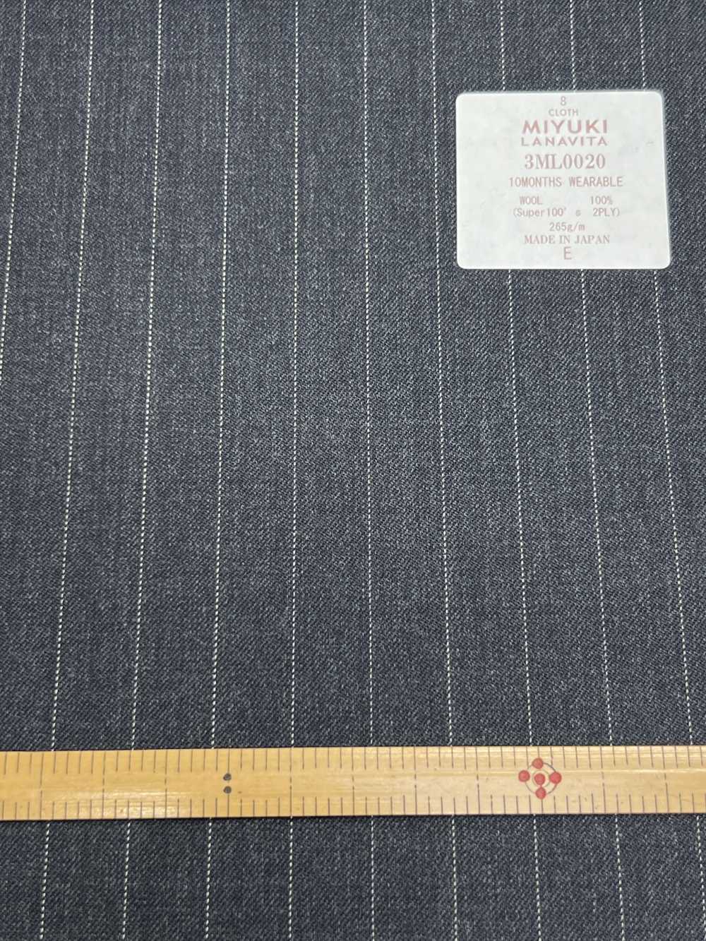 3ML0020 MIYUKI 定番コレクション ETERNALS(エターナルズ) チャコールグレー ストライプ[生地] 御幸毛織(ミユキ)