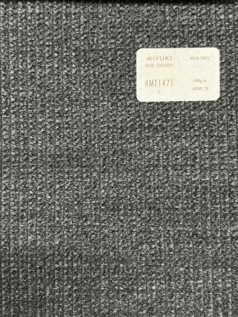 4MT1471 COMFORT LINE AIRFLY WOOL CORDUROY チャコールグレー[生地] 御幸毛織(ミユキ)