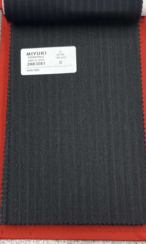 2MK3081 25SS 御幸生地 MIYUKI エッセンシャルズ ESSENTIALS ACTIVA チャコールグレー ストライプ 御幸毛織(ミユキ)