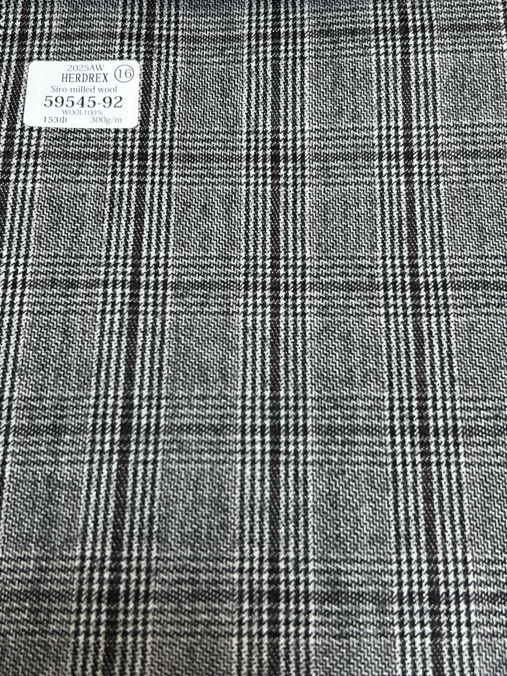 59545-92 25AW HERDREX 【Siro-milled wool】 サイロミルドウール ライトグレー  グレンチェック[生地] 国島株式会社