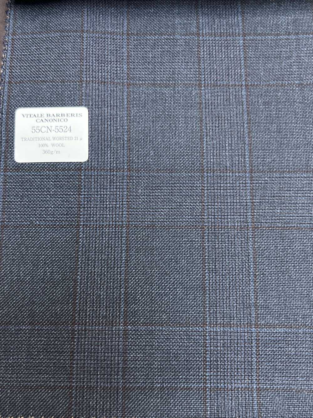 55CN5524 CANONICO(カノニコ) TRADITIONAL WORSTED 21μ ネイビー グレンチェック[生地] CANONICO(カノニコ)