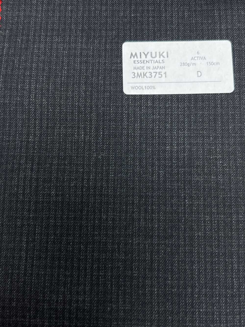 3MK3751 25AW ACTIVA(アクティバ) チェック チャコールグレー[生地] 御幸毛織(ミユキ)