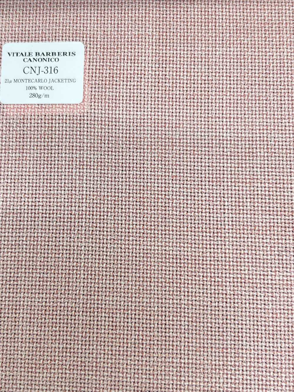 CNJ316 CANONICO(カノニコ) 定番 21μMONTECARLO JACKETING ホップサック ピンク 無地[生地] CANONICO(カノニコ)