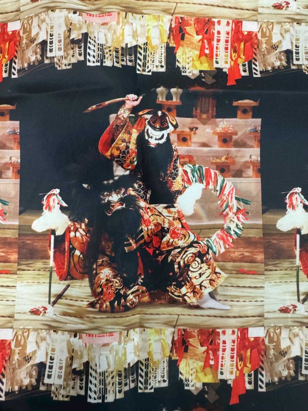 TPT1004 石見神楽 プリント裏地 リピート柄