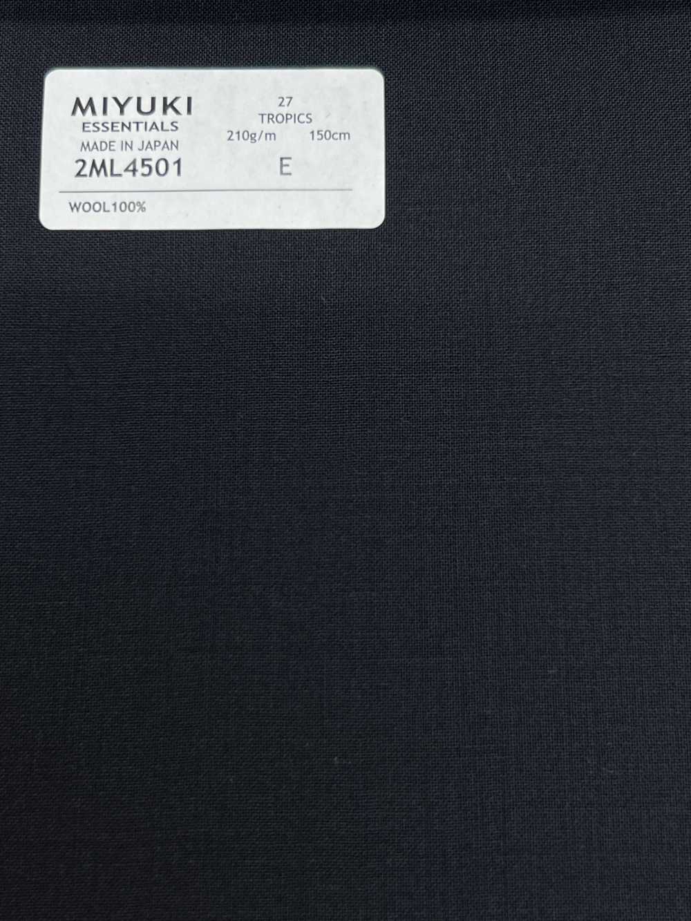 2ML4501 26SS 御幸生地 MIYUKI エッセンシャルズ TROPICS 紺 無地 御幸毛織(ミユキ)