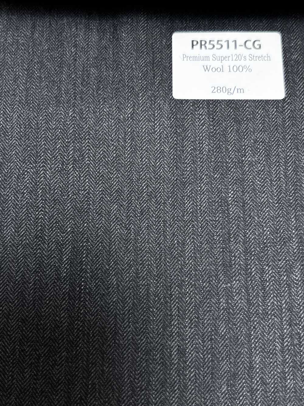 PR5511-CG 定番  国産 Premium Super120's Stretch 無地 チャコールグレー[生地] 細井商事株式会社