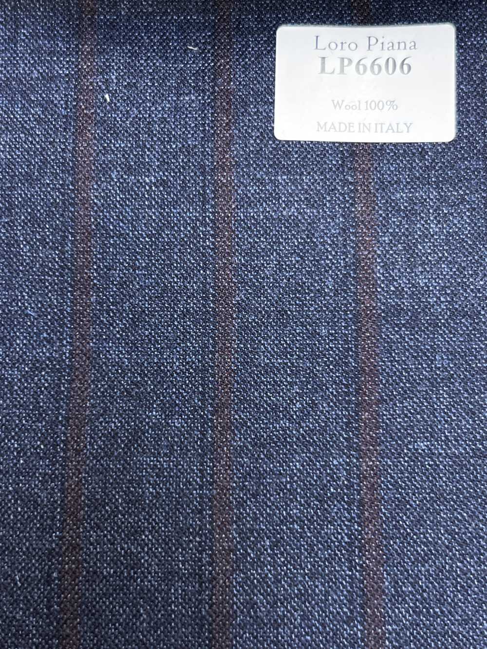 LP6606 Loro Piana ネイビー×レッド ストライプ[生地] 細井商事株式会社