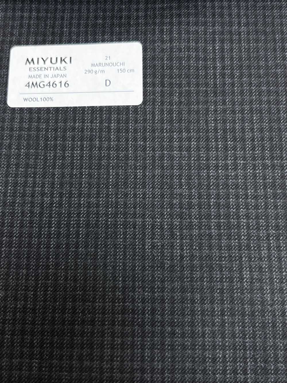 4MG4616 26AW MARUNOUCHI(マルノウチ) ツイル チャコールグレー チェック[生地] 御幸毛織(ミユキ)