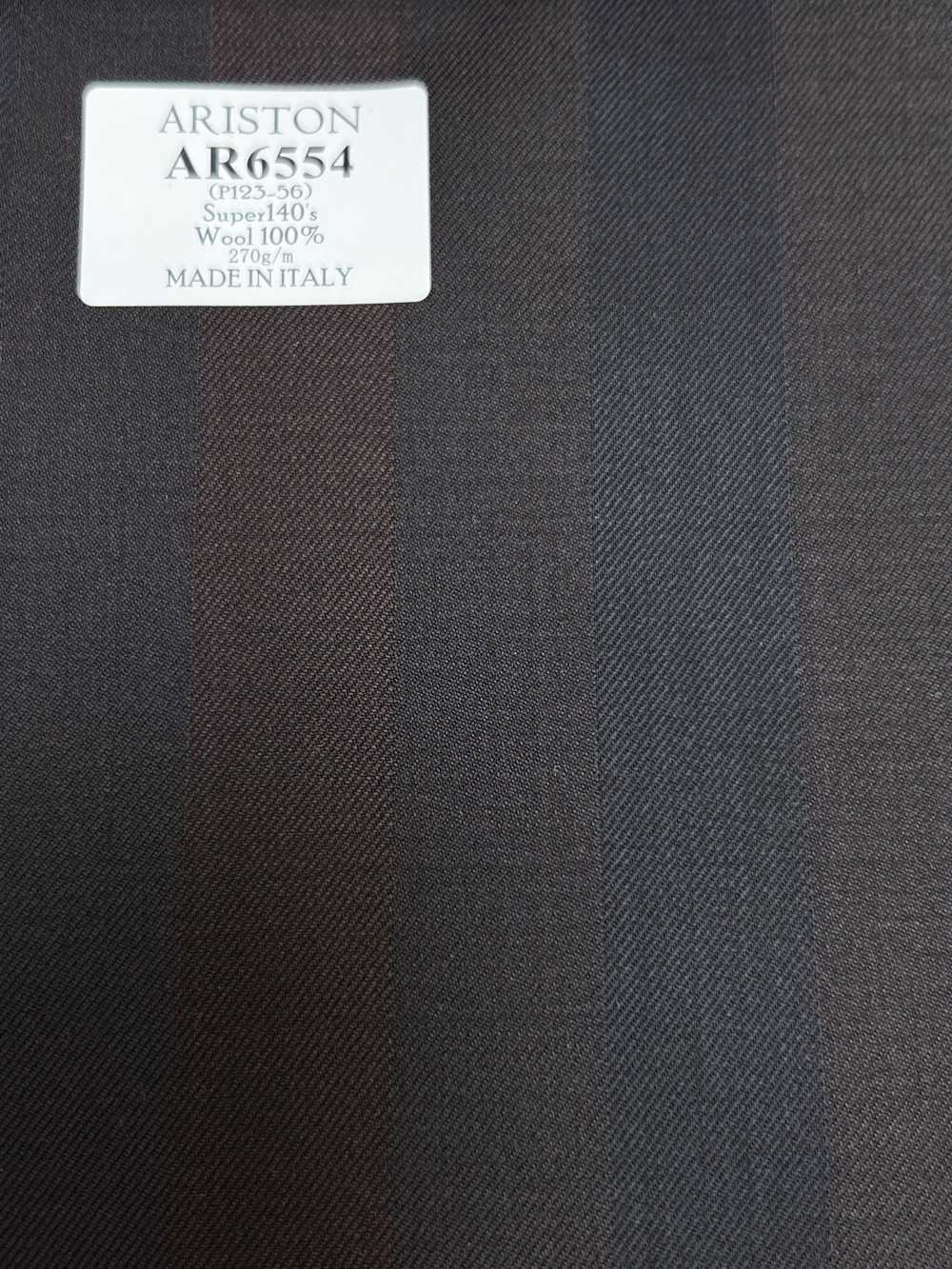 AR6554 ARISTON Super140's ブラウン ストライプ[生地] 細井商事株式会社