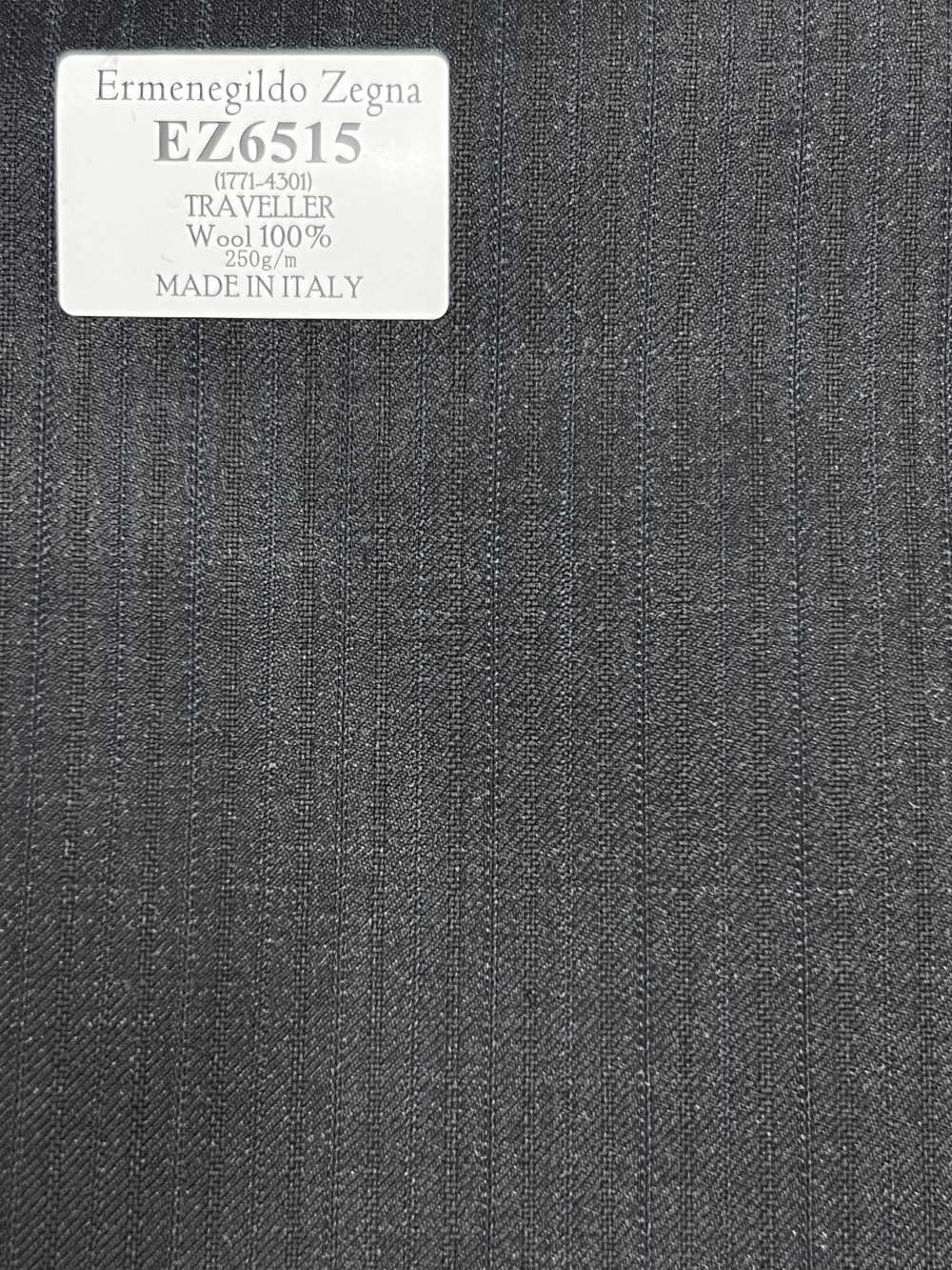 EZ6515 Ermenegildo Zegna TRAVELLER ダークグレー×ネイビー ストライプ[生地] 細井商事株式会社